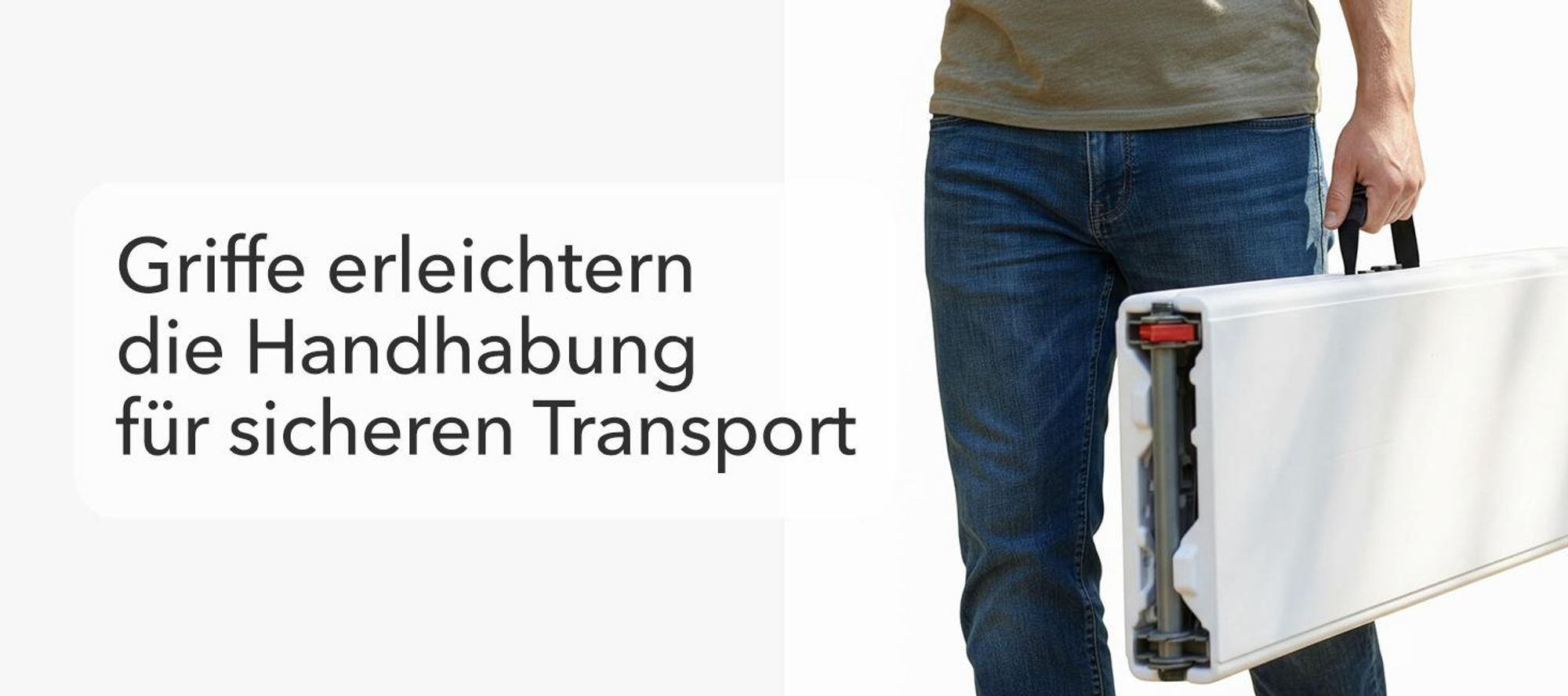 Floordirekt Gartenbank Chiba klappbare Sitzbank wetterfest 183 cm in Weiß für Garten, Balkon & Events
