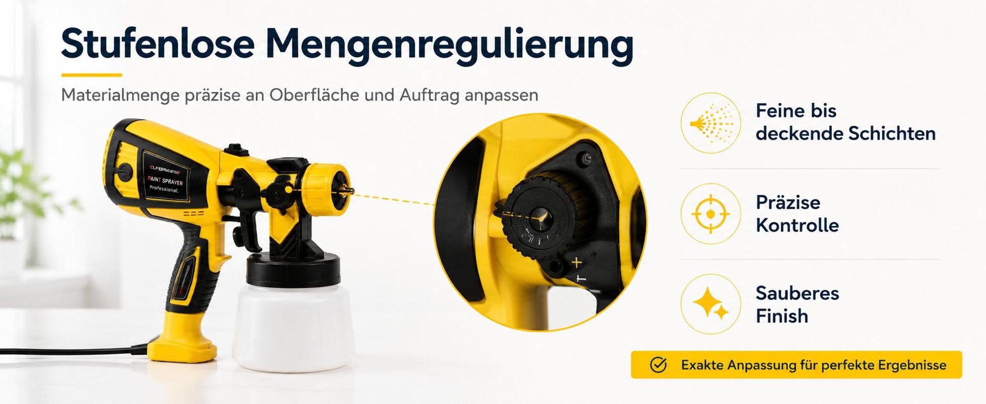 Farbsprühsystem Elektrisch Lackierpistole Farbsprühgerät 700W 1,4L 5 Kupferdüsen 3 Muster