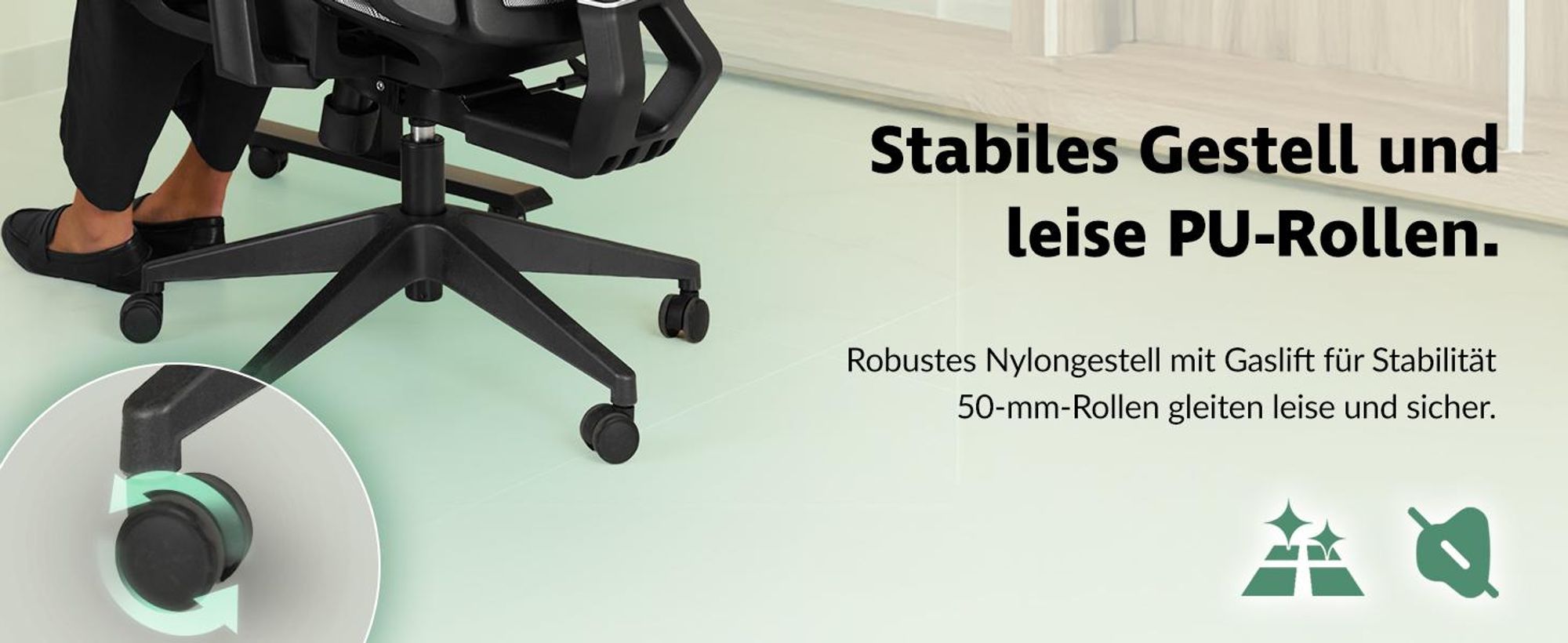 di volio Bürostuhl Preda – ergonomischer Schreibtischstuhl mit Kopfstütze & 4D Armlehnen, atmungsaktives Mesh