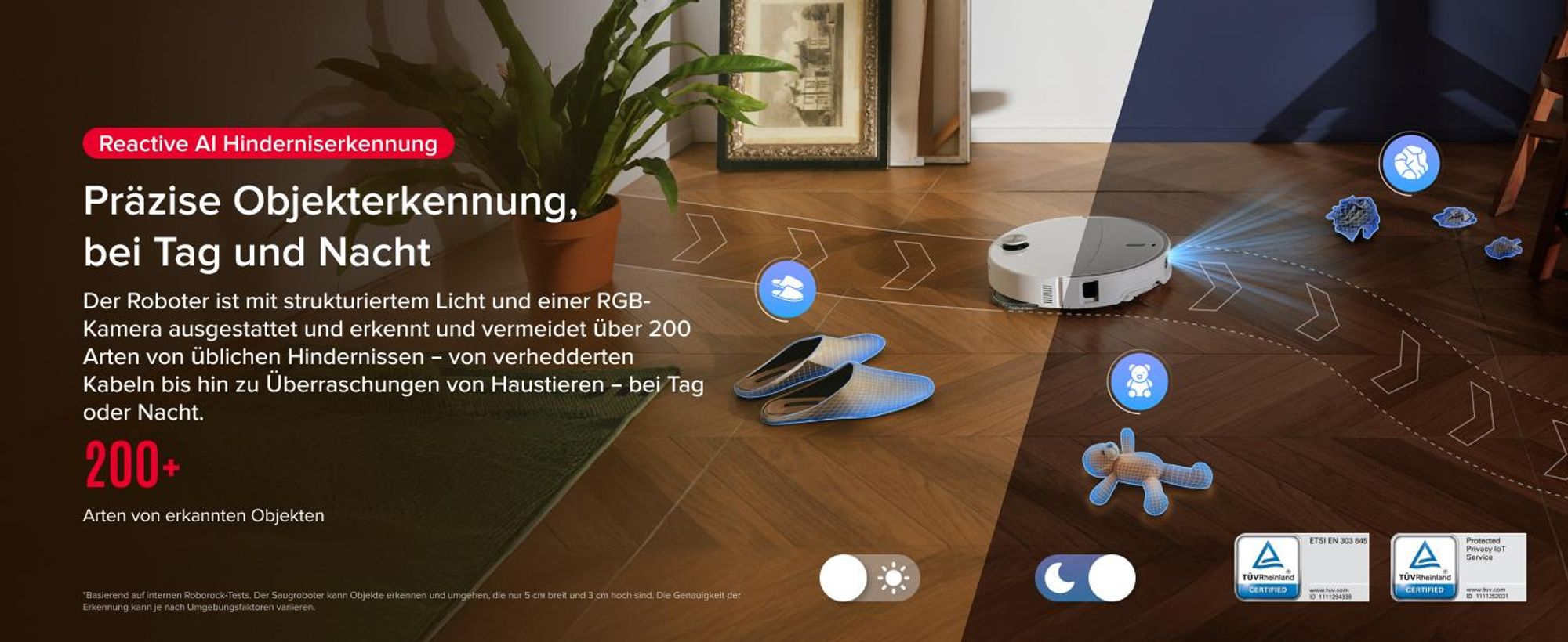 Roborock Qrevo Curv 2 Pro Staubsauger Roboter, 25.000 Pa Saugroboter mit Wischfunktion und Wischmopp-Hebefunktion, 100 °C Moppwäsche mit heißem Wasser