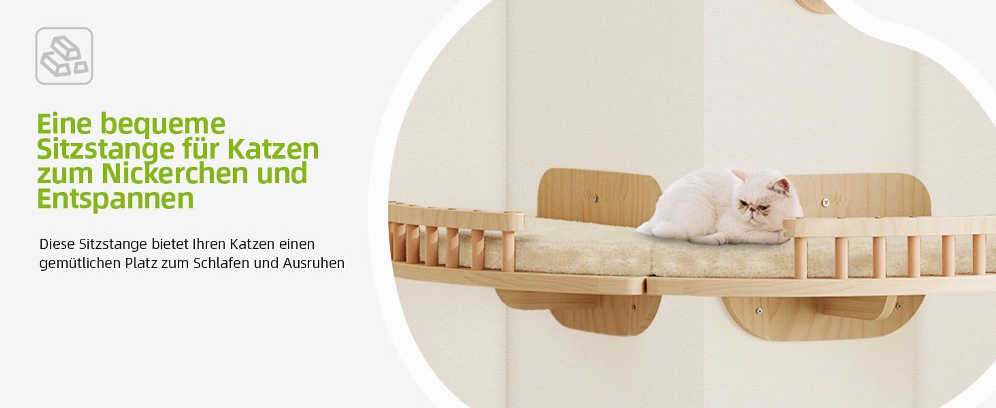 7 tlg. Katzen Kletterwand Set, Wandkratzbaum Katzenplattform Katzenbett, Katzenmöbel für Wandmontage