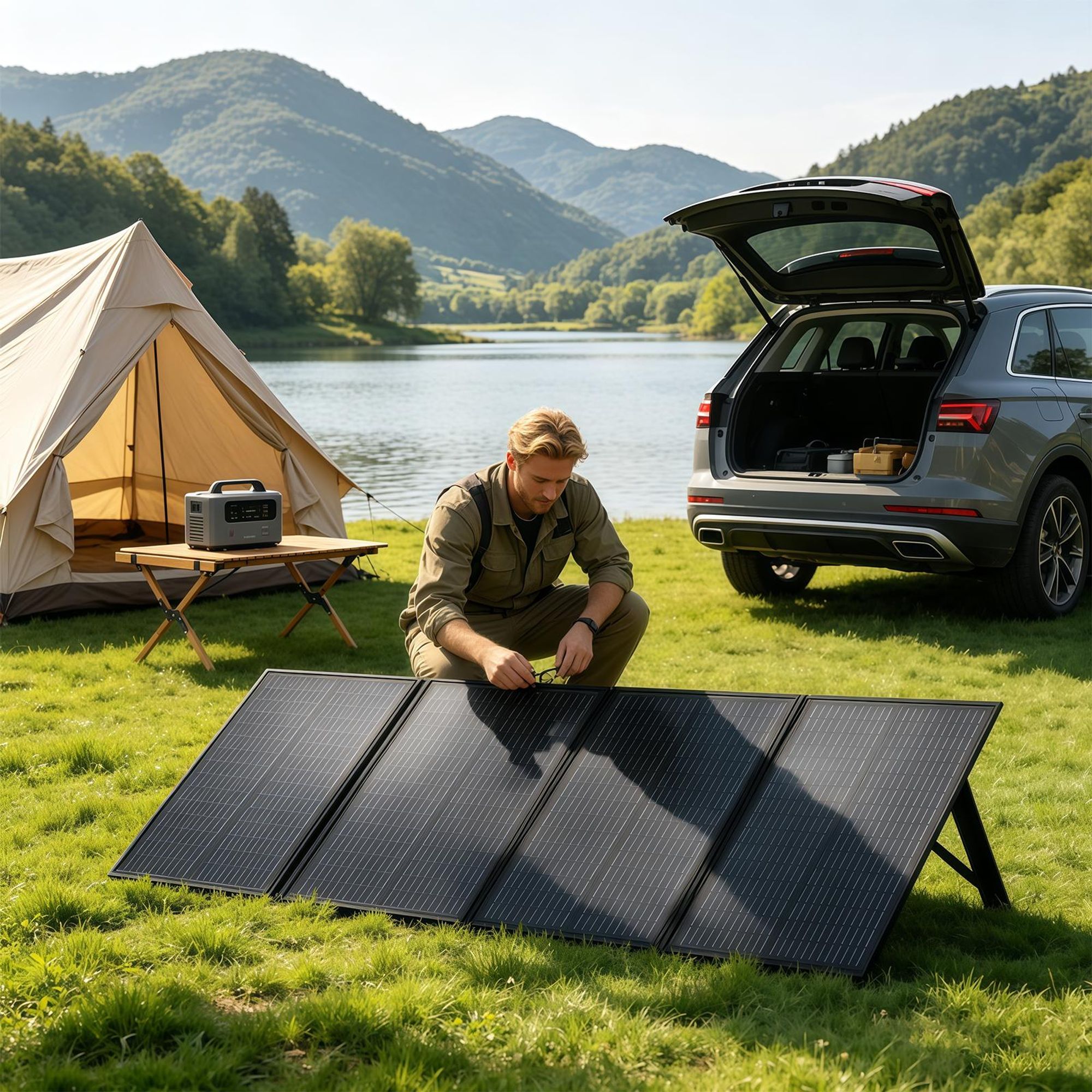400W Solarpanel Faltbar Tragbar Solarmodul Wohnmobil für Tragbare Powerstations Camping Batterie DE