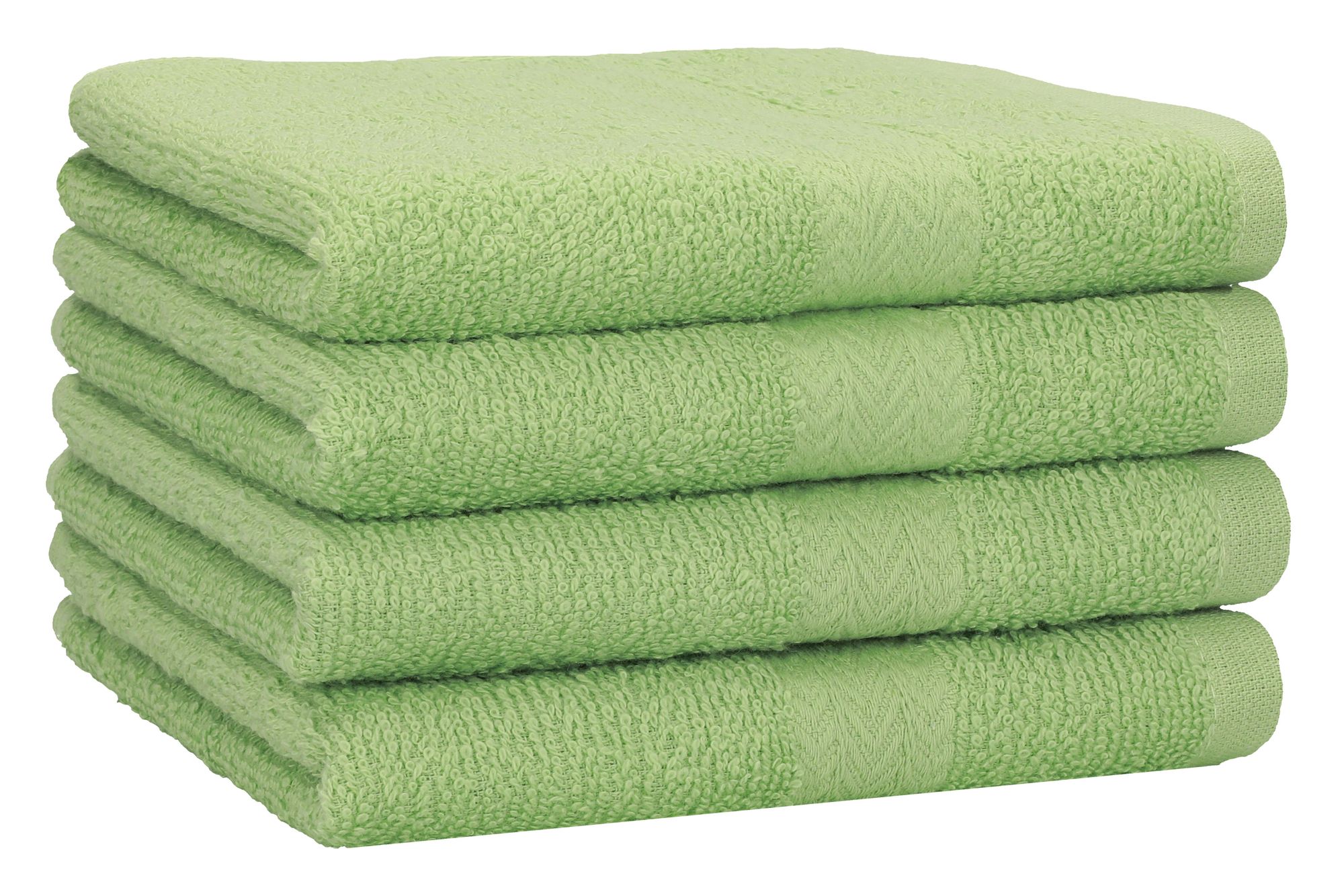 Betz 4 Stück Handtücher 50x100 cm PREMIUM 100% Baumwolle Farbe: apfelgrün