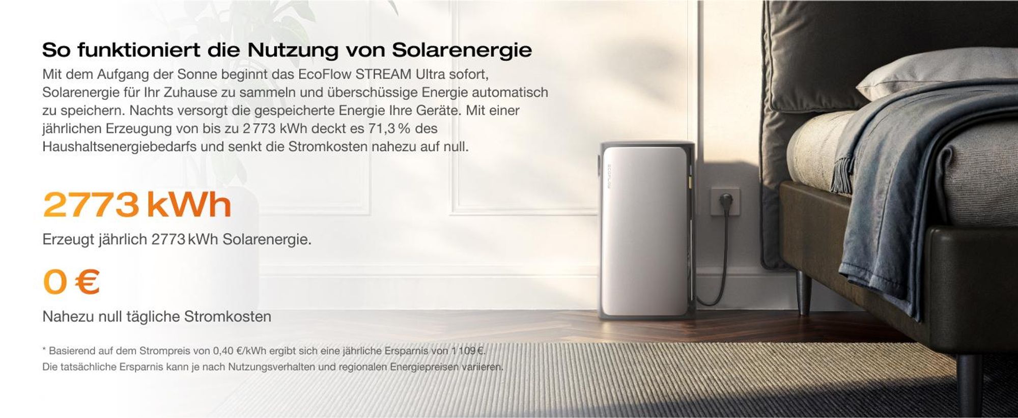 EcoFlow STREAM Ultra Balkonkraftwerk mit Batteriespeicher 1,92 kWh, 2800 W Solar, 1200 W AC, LFP-Akku, 6000 Zyklen, IP65 (Generalüberholt)