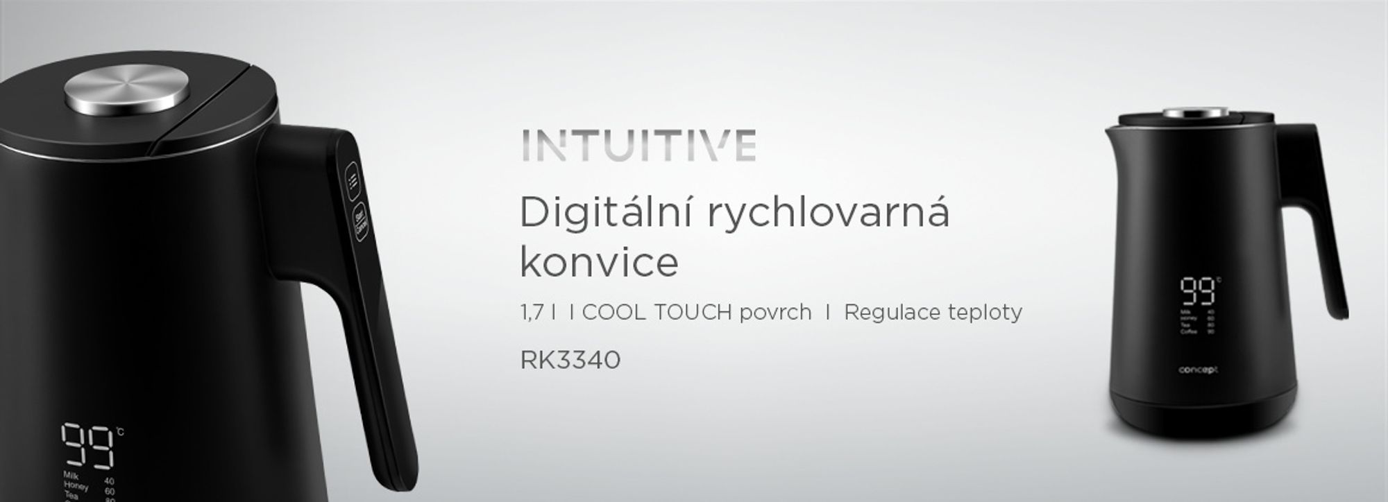 Rychlovarná konvice s regulací teploty 1,7 l INTUITIVE Concept RK3340