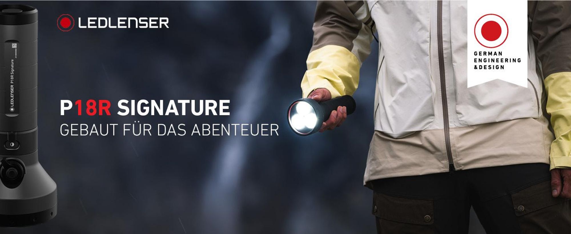 Ledlenser P18R Signature Taschenlampe Schwarz, 7000 Lumen, 630m Leuchtweite, IP68, 45h Laufzeit, USB-C