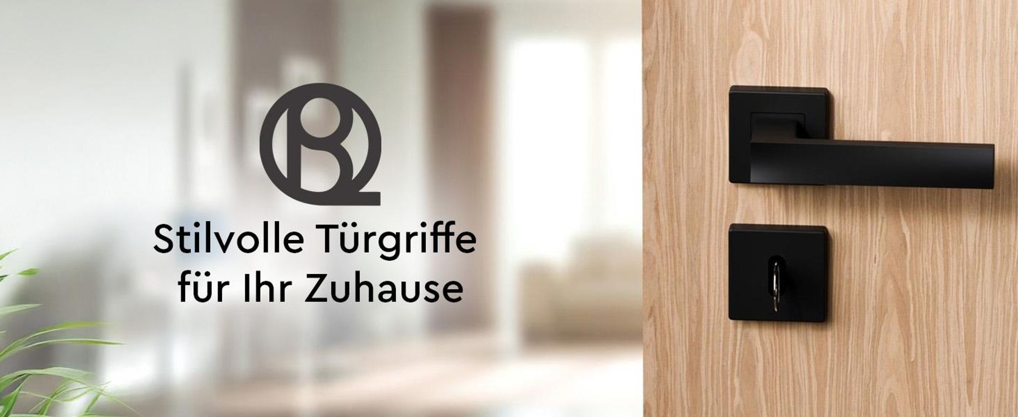 QRS - ERGO Türbeschlag, Türgriff für Zimmertüren - Schwarz mit Rosette Schlüssel - Türklinken Drückergarnitur Eckig für Innentüren 38-45 mm