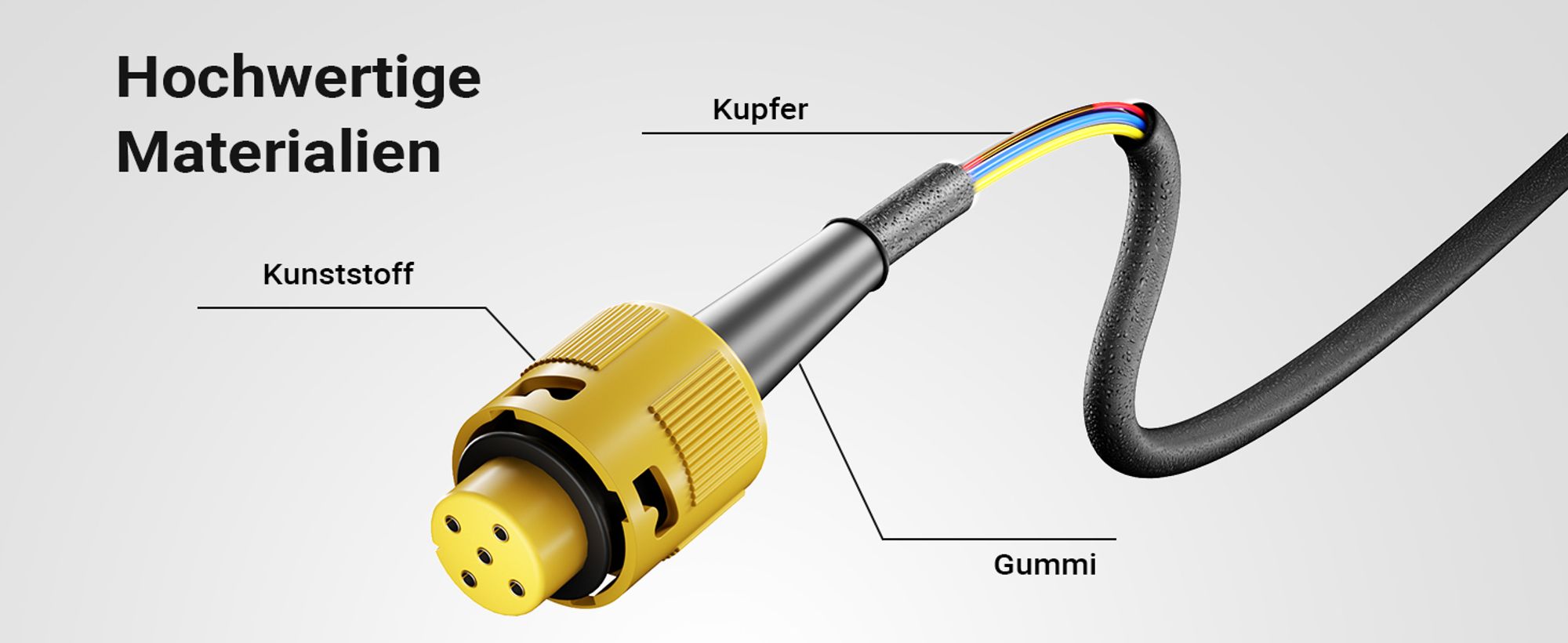 XPOtool 13 Pin Anhänger 5 m Kabel 13-poliges Anhängerkabel für Rückleuchten bei Anhänger und Wohnwagen