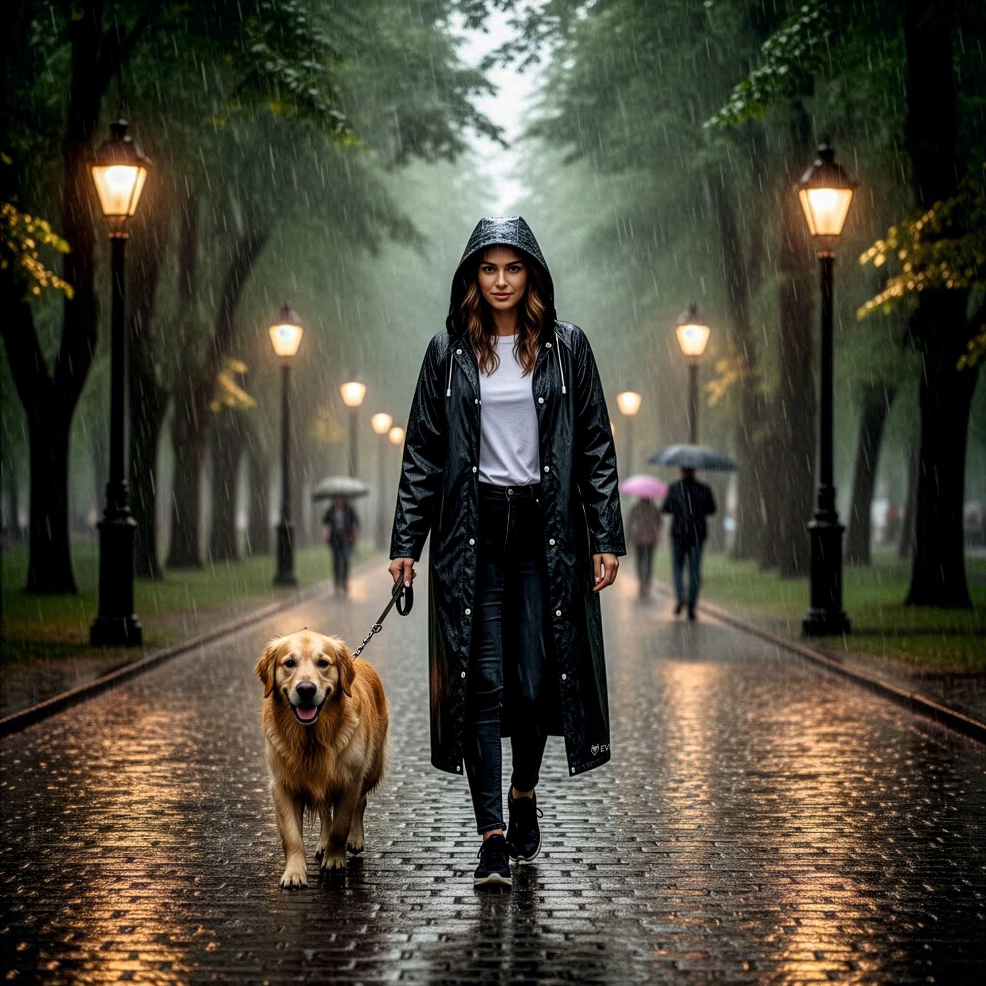 Regenponcho Damen Herren, Regenmantel Wasserdicht aus EVA, Leichter Regenschutz mit Kapuze, EVI SPORT StormGuard Black