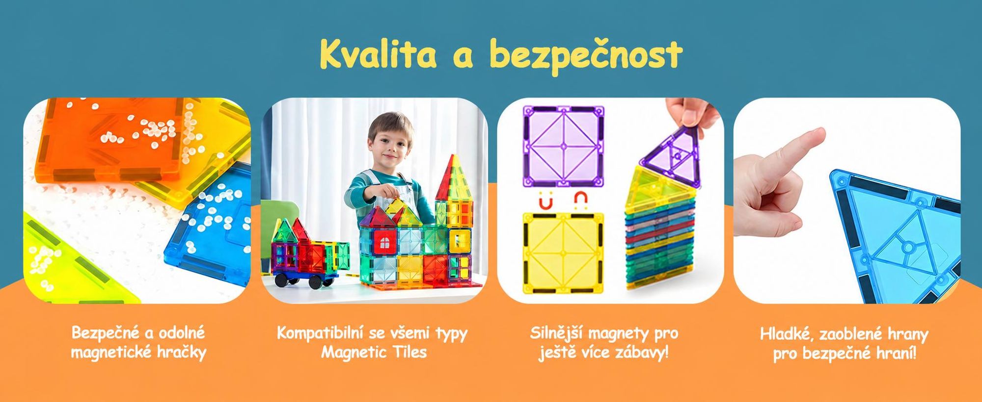 Olvy Magnetické stavebnice 120 dílků - Montessori magnetická hračka pro děti od 3 let, kompatibilní s Magna Tiles & Magnetic Tiles, magnetické stavebnice