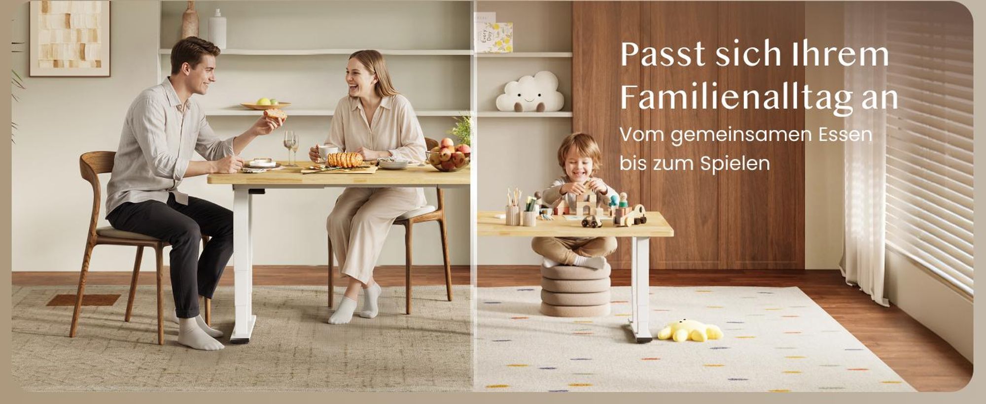 FLEXISPOT E6Q Elektrisch Höhenverstellbarer Schreibtisch, 4-Bein Schreibtischgestell, 250KG Traglast, Doppelmotor, USB-Anschluss & Sitzerinnerung Weiß