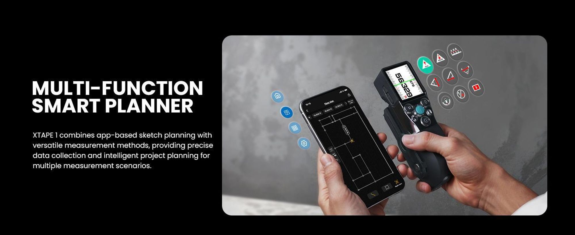 MiLESEEY XTape 1 Laser-Entfernungsmesser 100m & Digitales Maßband, P2P, App, OLED