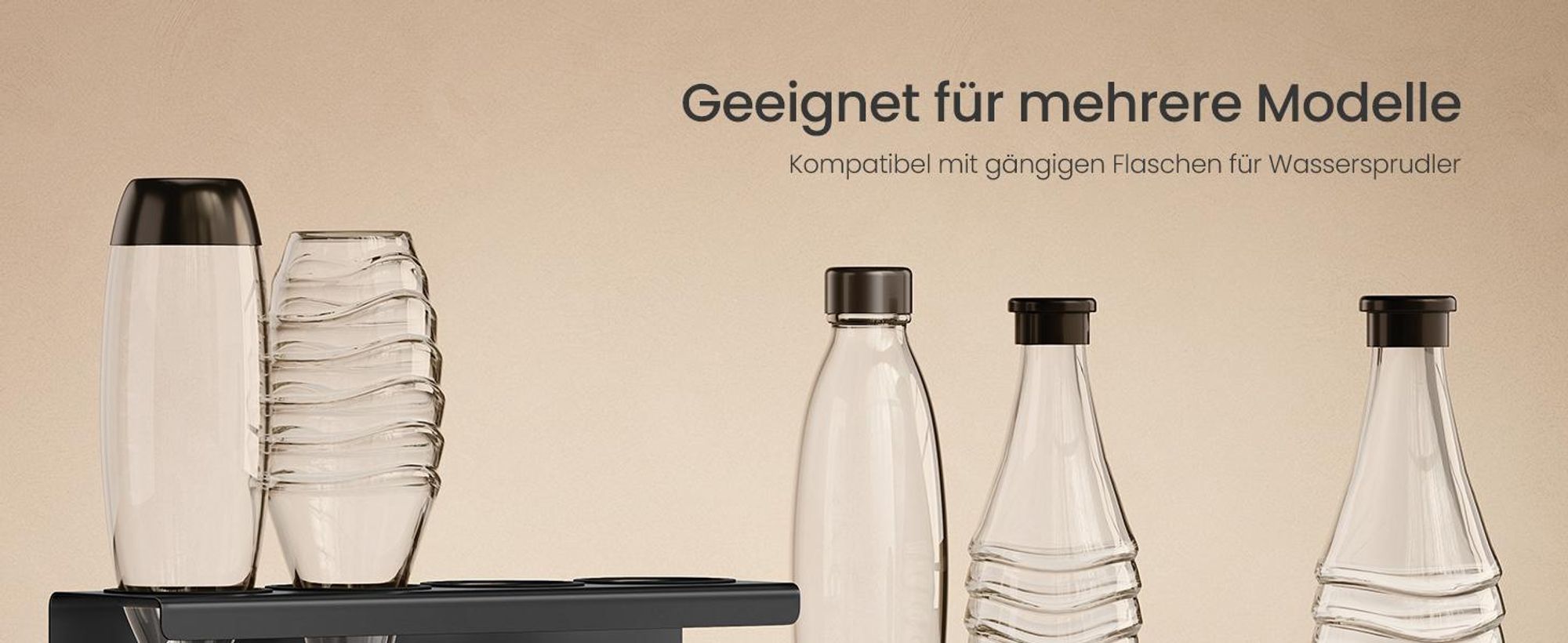 SONGMICS Flaschenhalter, für 4 Flaschen, Abtropfgestell flaschen, Stahl, schwarz