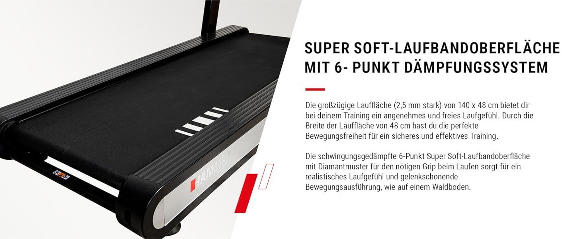 HAMMER Laufband Q. Vadis 3.0, 12 Programme, 5 PS, 18 km/h, Kinomap, Zwift