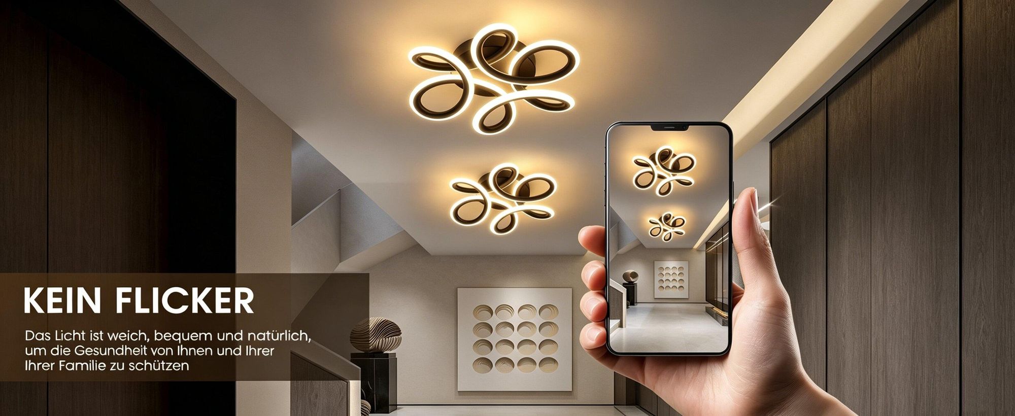 36W Modern LED Deckenlampe Deckenleuchte für Schlafzimmer Küche Flur