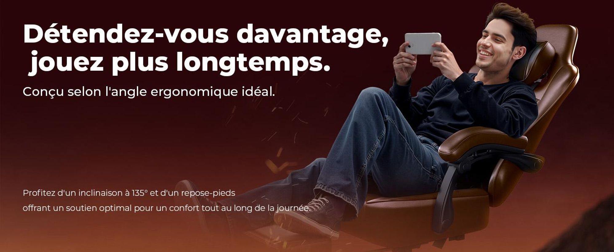 Fauteuil gaming GTPLAYER, fauteuil de bureau, fauteuil PC ergonomique, fauteuil pivotant réglable en hauteur, accoudoirs avec mécanisme synchrone, coussin lombaire, appui-tête