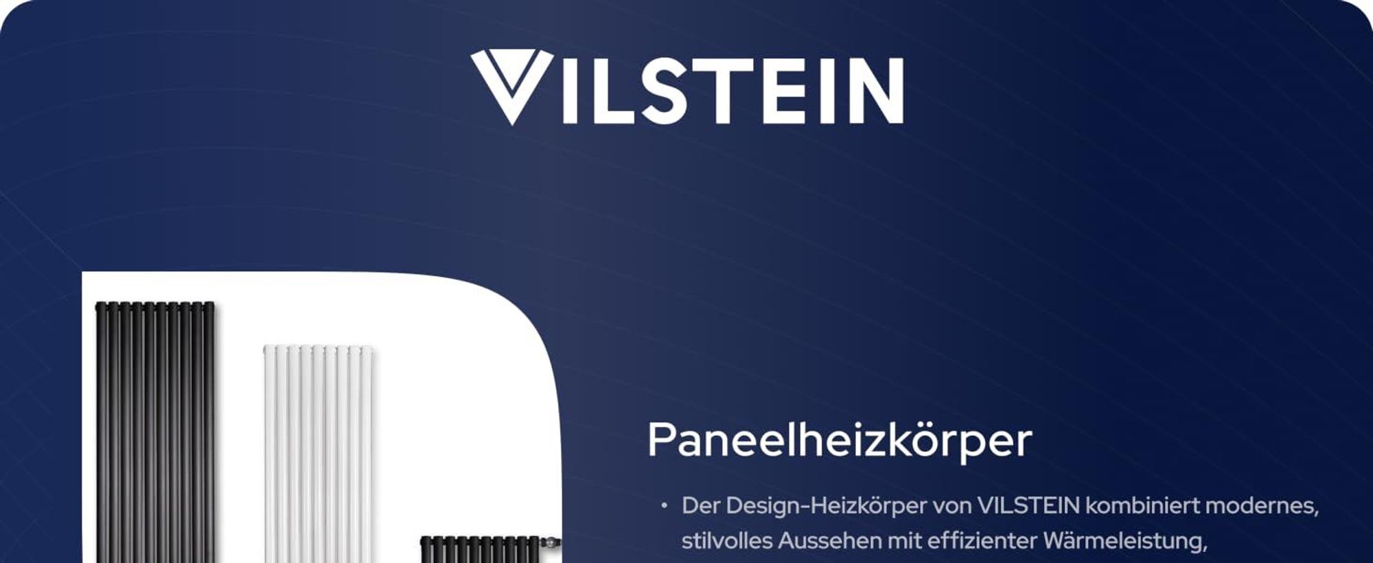 VILSTEIN Design Heizkörper Flach, Flachheizkörper, Paneelheizkörper, Wandheizkörper, Mittelanschluss & Seitenanschluss, Schwarz, Einlagig, 435W, Quadratisch, 60x60 cm