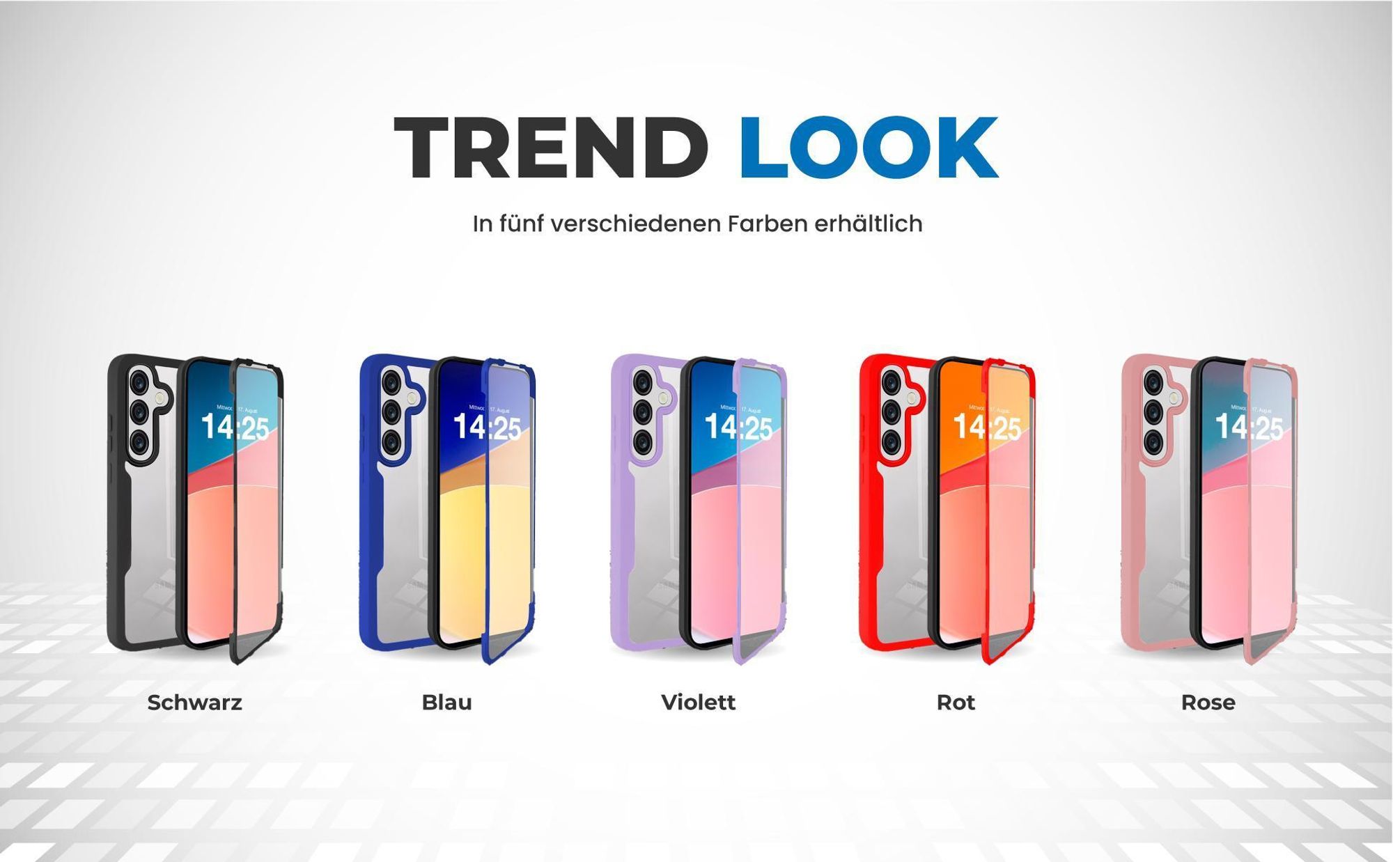 360 Grad Cover Front Back für Samsung Galaxy A37 5G in verschiedenen Farben