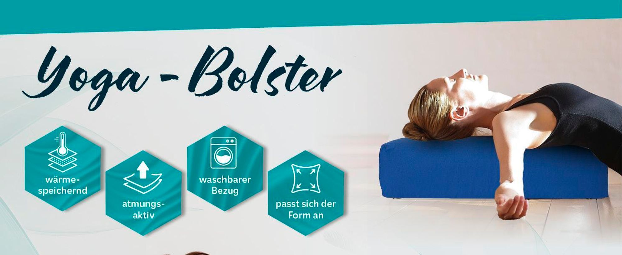 #DoYourYoga Yoga-Bolster Paravati - gefüllt mit -Buchweizenschalen - 67x22x13cm - Dunkelgrün