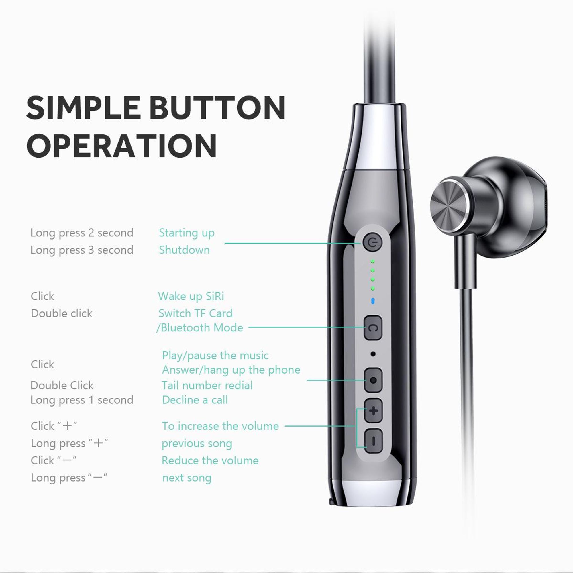 Bluetooth-Kopfhörer – kabelloses Nackenbügel-Bluetooth-Headset mit 100 Stunden Spielzeit, wasserfeste Sport-Ohrhörer mit hoher Strapazierfähigkeit