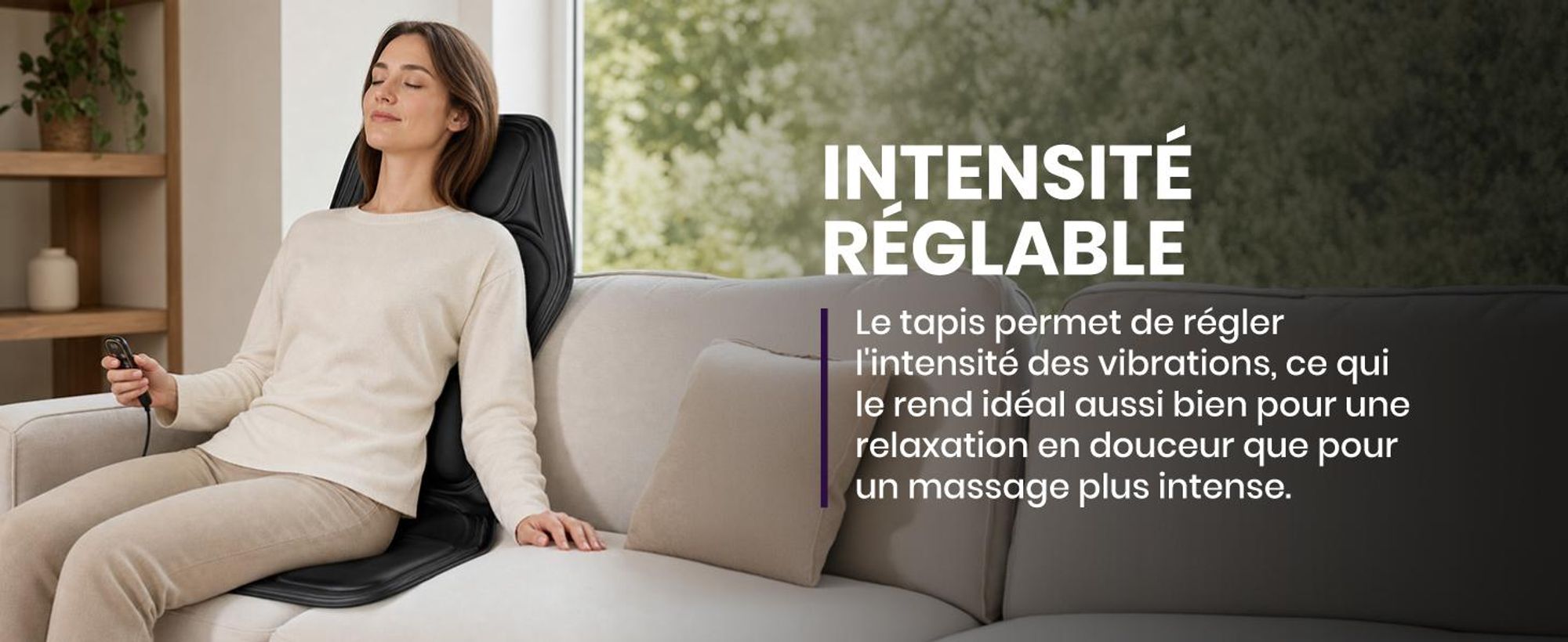 Coussin de massage MalTec avec télécommande, tapis de massage pour tout le corps, 9 modes de massage par vibration, idéal pour le dos, les jambes et le cou, couleur noire