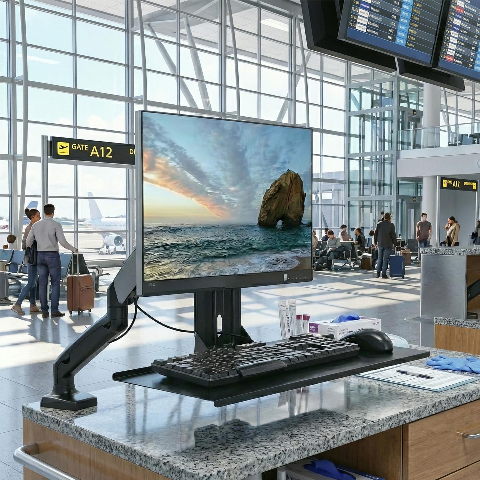 Tastatur & Maus Schreibtisch Halterung Halter VESA Tischhalterung Tisch Ablage Homeoffice