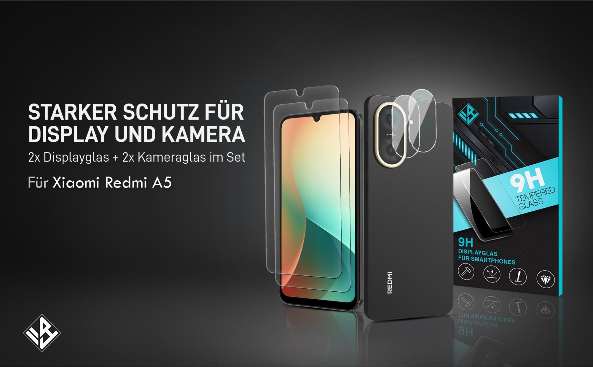 2er Set Kamera & Displayschutzglas für Xiaomi Redmi A5 in 9H Härte
