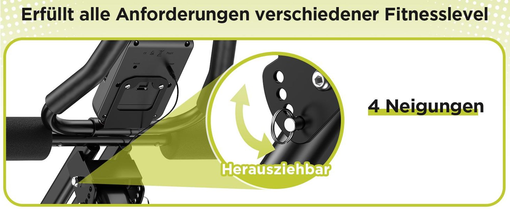 FLYBIRD Bauchtrainer Verstellbarer Bauchtrainer, 150kg Tragfähigkeit Zuhause (1-St), Faltbares Ganzkörpertraining Gerät LCD-Monitor