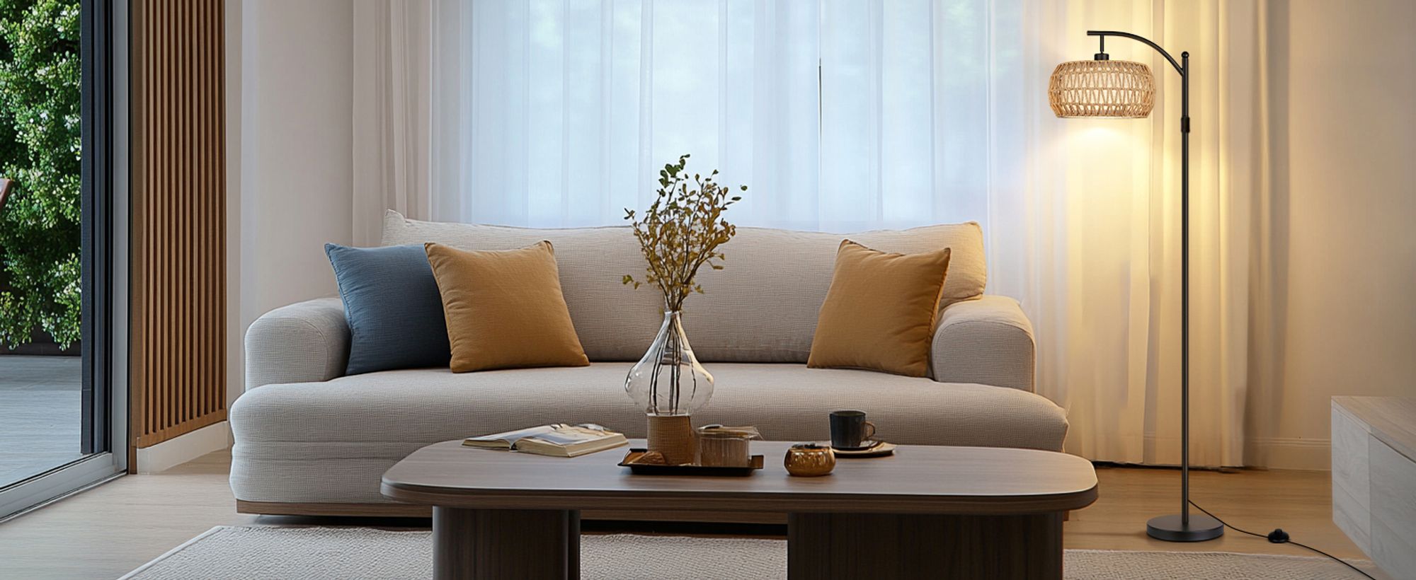 Rattan Stehlampe Boho Dimmbar Stehleuchte App-Steuerung Höhenverstellbar Standleuchte mit Fernbedienung für Schlafzimmer Wohnzimmer Büro