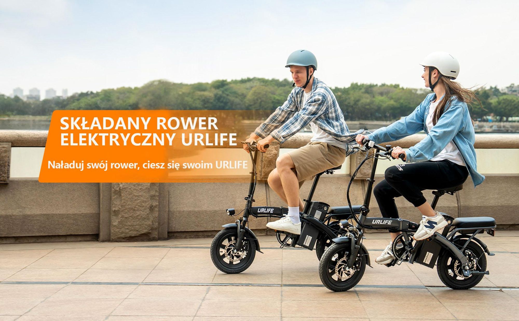 Rower Elektryczny  URLIFE F1L - 48V 7.5Ah Bateria 14 Calowe koła Hamulce Tarczowe - Czarny