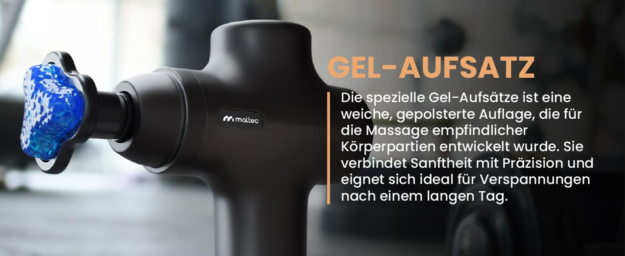 MalTec Massagepistole Gun Massage Massagegerät für Körper Rücken Nacken Schulter 6 Aufsätze 4 Geschwindigkeiten