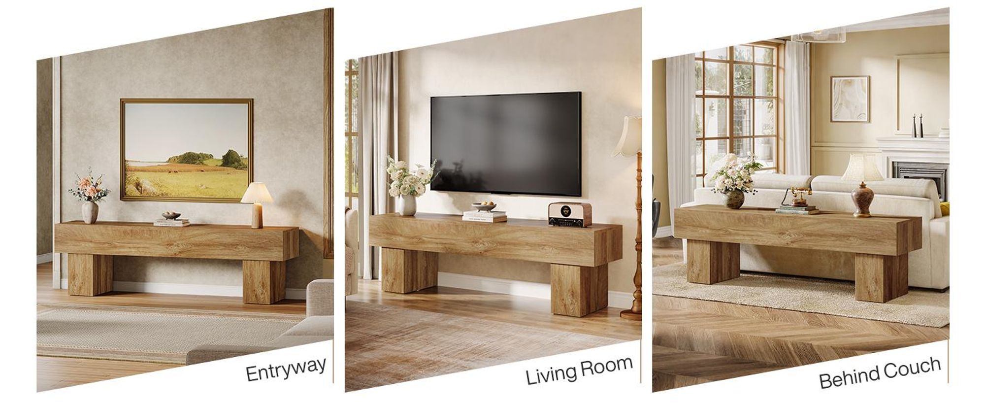 Tribesigns 160 cm TV-Schrank, niedriger TV-Konsolentisch für Wohnzimmer, 40 x 160 x 50 cm, Fernsehschrank für 140-165 cm Fernseher