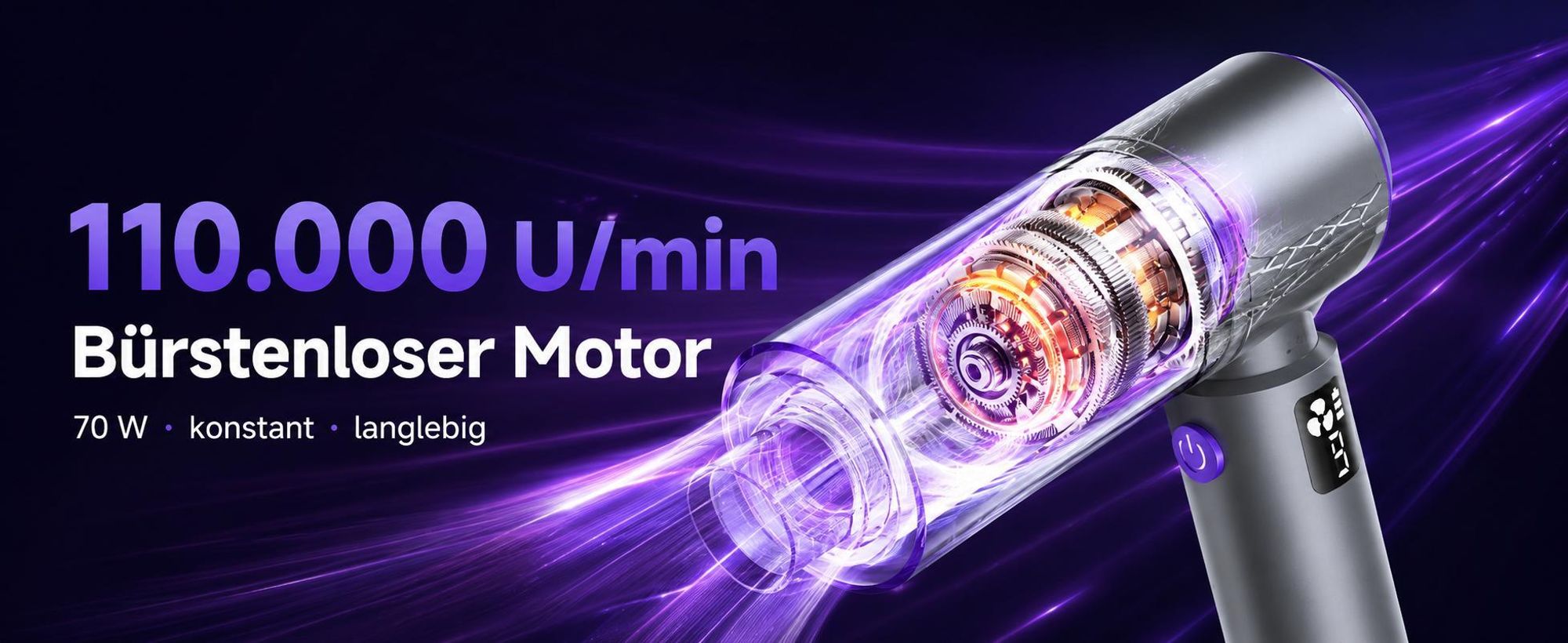4-In-1 Handstaubsauger, 20000PA Akku-Handstaubsauger, LED kabelloser Autostaubsauger,Staubsauger&Gebläse, Mini Staubsauger für Auto, Zuhause, Haustier