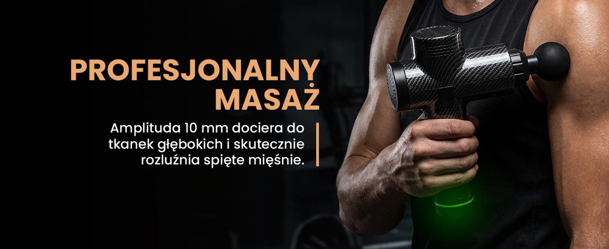 Pistolet do masażu z dziesięcioma nasadkami i dużym akumulatorem