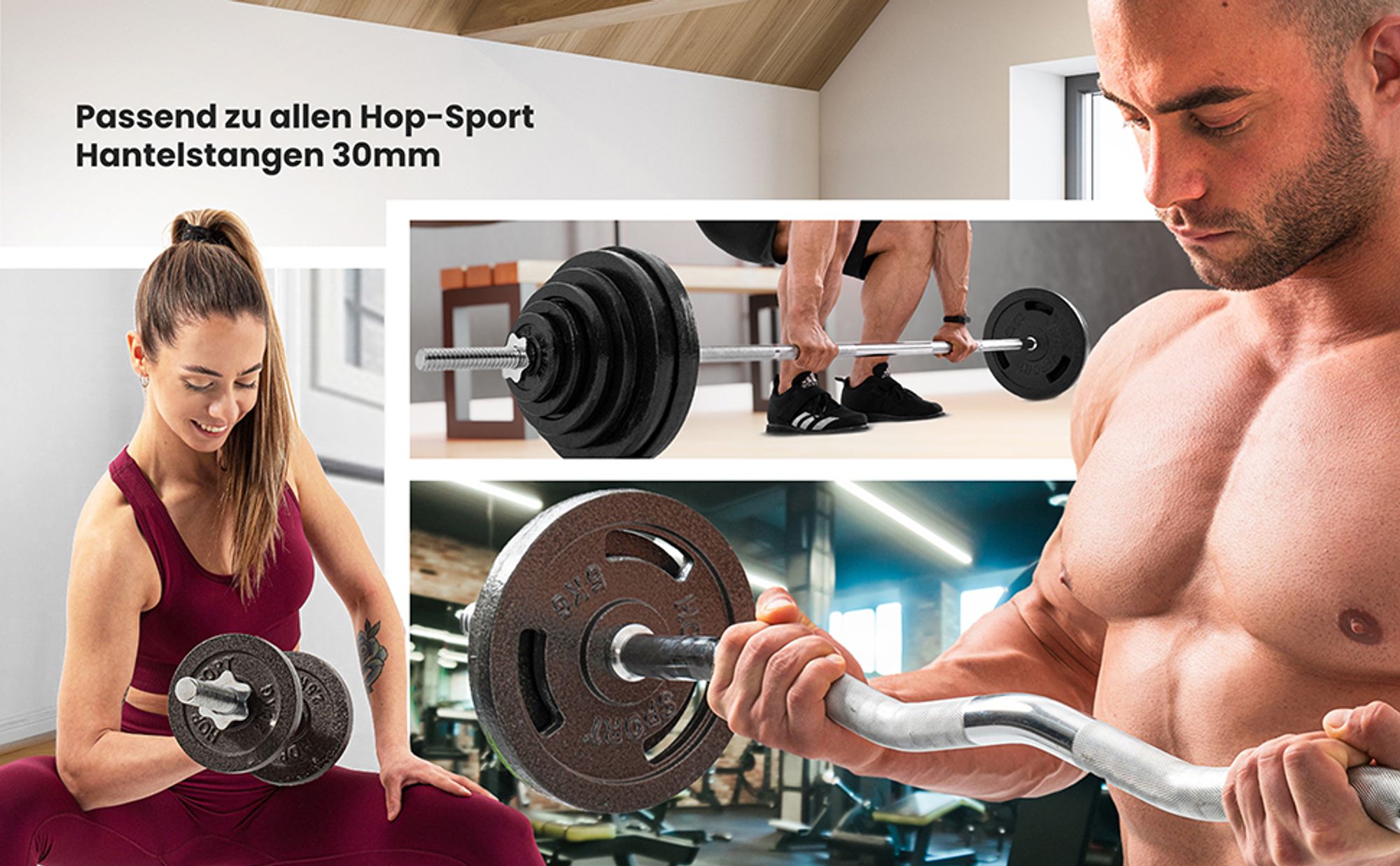 Passend zu allen Hop-Sport Hantelstangen 30mm