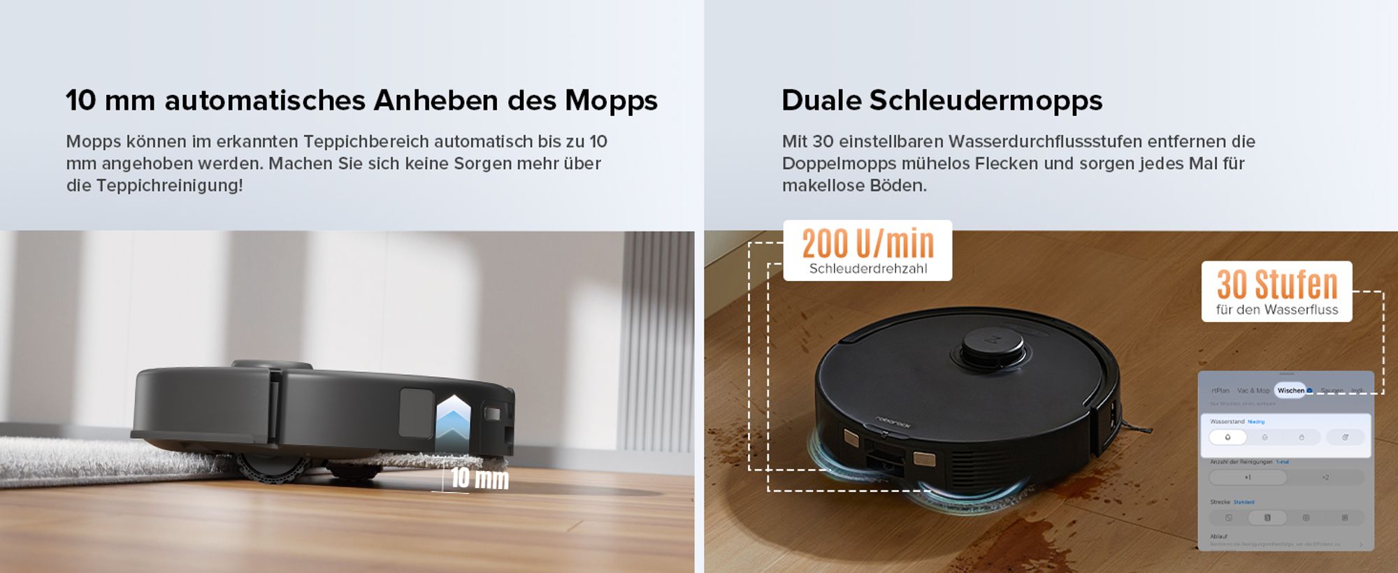 Roborock Qrevo Edge S5A Staubsauger Roboter 18.500 Pa(Upgrade von S8 Pro Ultra), Dual Anti-Tangle, 75℃ Heißwasser-Moppwäsche, FlexiArm Design™ Schwarz