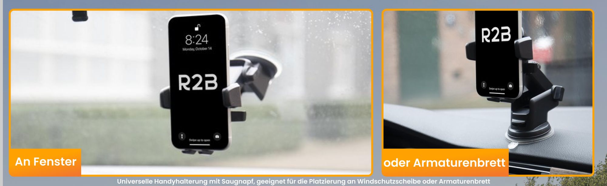Universelle Handyhalterung mit Saugnapf, für die Platzierung an Windschutzscheibe