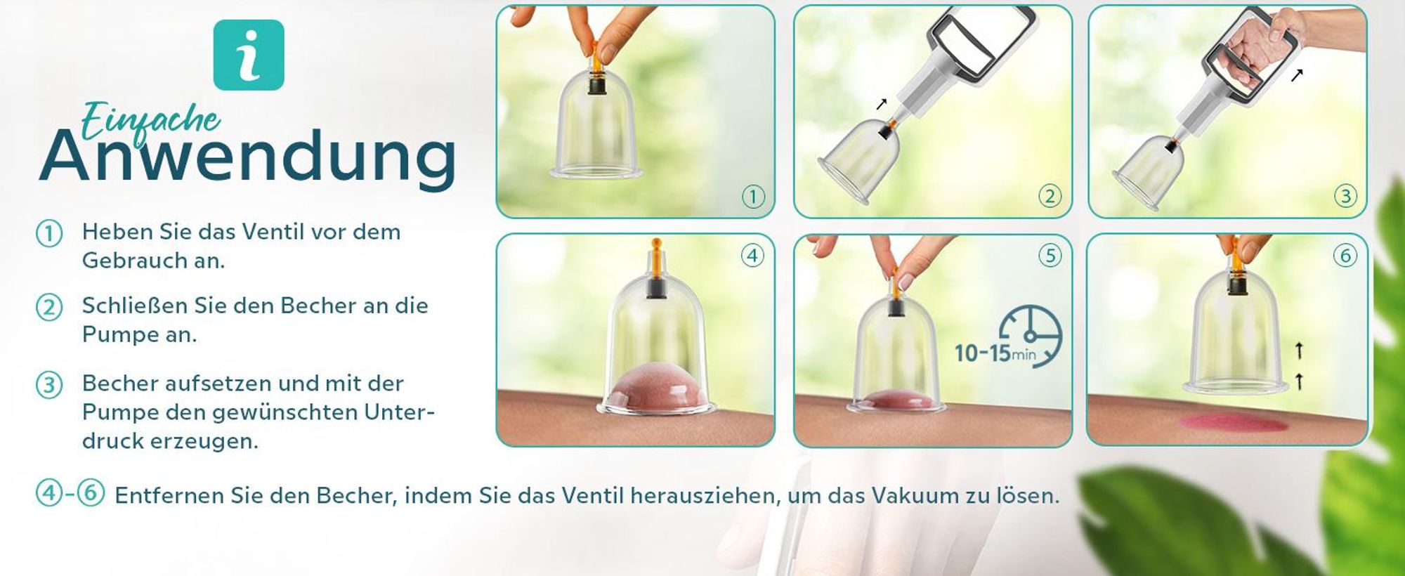 Kurglas Schröpfset mit e-Book mit Vakuumpumpe [14 Stück] – Medizinische Schröpfen mit Therapiemagneten & Faszienschaber – Schröpfgläser Kunststoff