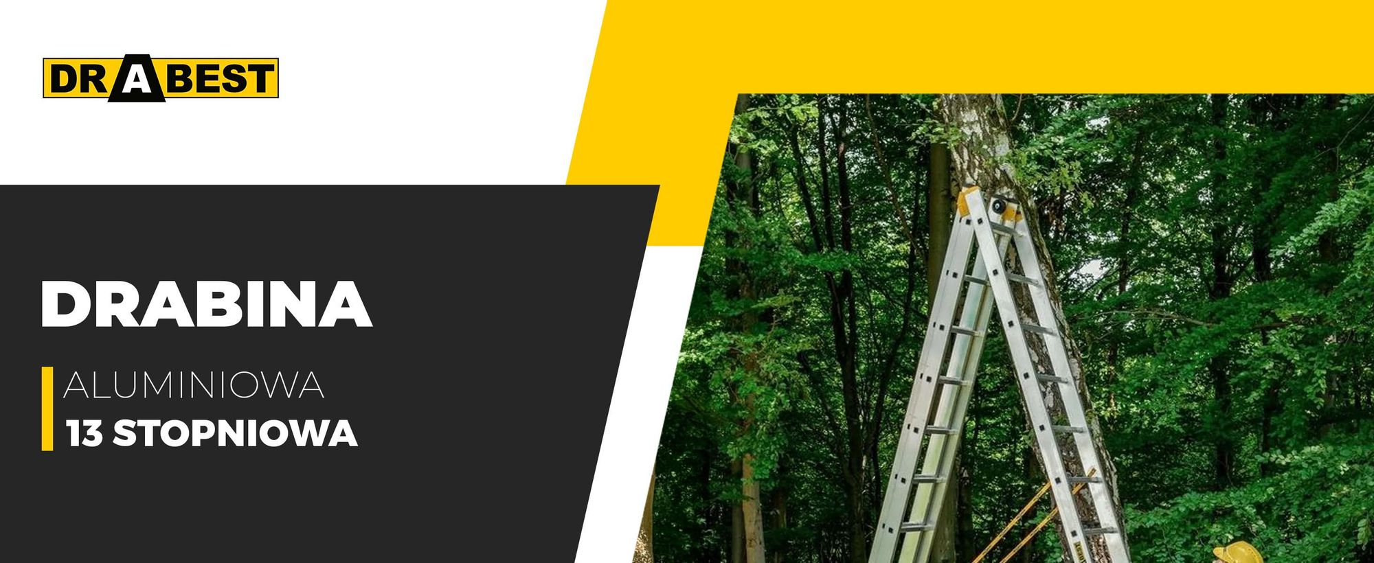 Drabest | Drabina składana aluminiowa - 5 stopni, nośność 150kg - schodowa, antypoślizgowe nóżki