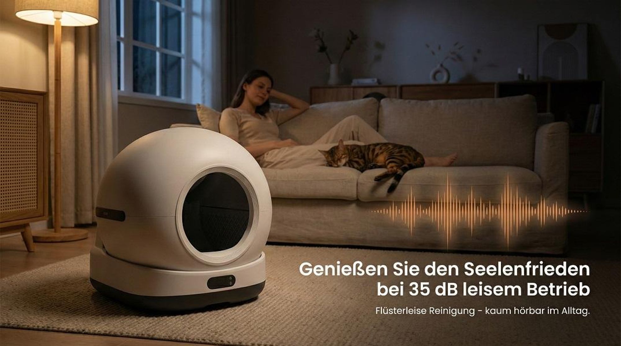 Zedar K1200 PRO - Automatische Katzentoilette - Selbstreinigende Katzentoilette - Inkl. App -Mit Katzenstreumatte und 3 Rollen Auffangbeutel - 82L XXL