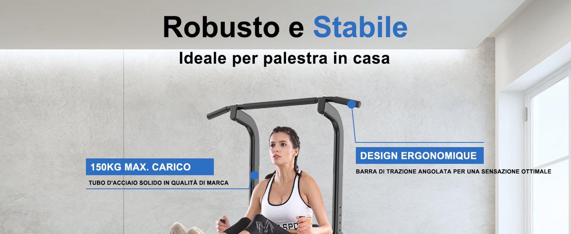 DH FitLife Power Tower Dip Station - Attrezzatura per allenamento a casa, con barra per trazioni e supporto regolabile
