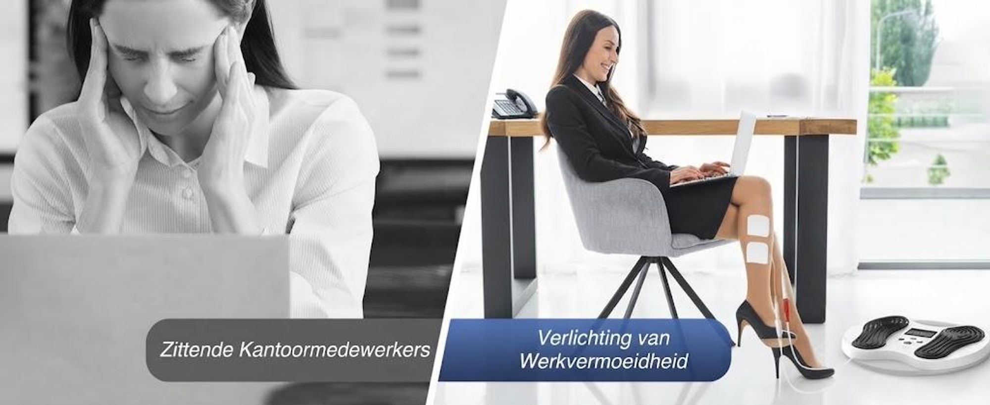 EMS Fußmassagegerät zur Durchblutungsförderung – Fußstimulator mit TENS Elektroden-Pads, Massagegerät gegen Schwellungen & Beinschmerzen