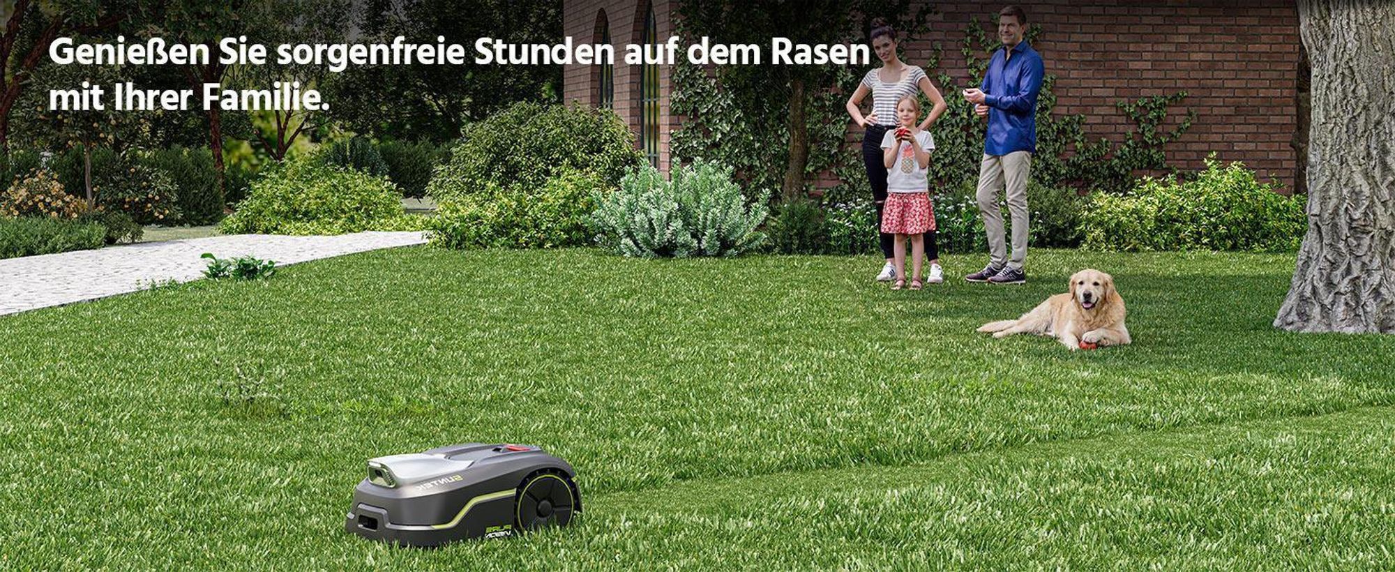 SUNTEK SRM2050 Mähroboter ohne Begrenzungskabel, KI Pure Vision Rasenmäher Roboter für 500 m² mit automatischer Kartierung,APP-Steuerung mit Garage