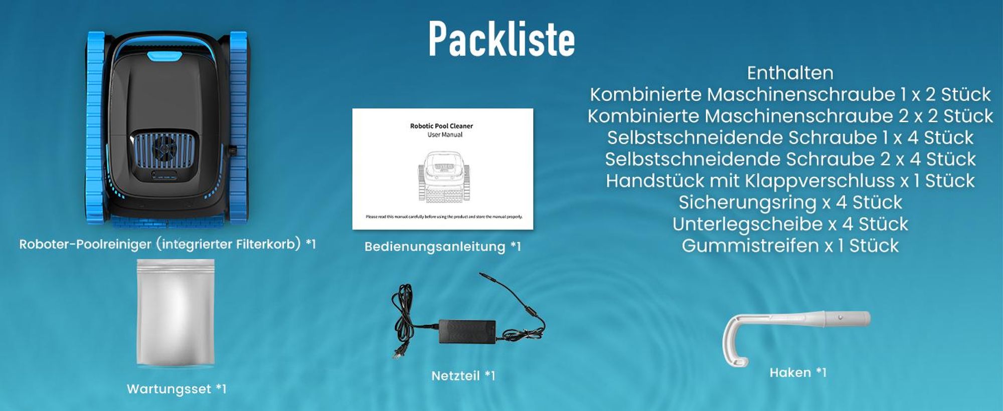 AIRROBO CP40 Poolroboter Boden und Wand mit APP, 120 Min Akkulaufzeit, 170m² Reinigungsfläche, Intelligente Navigation, Selbsteinparkfunktion