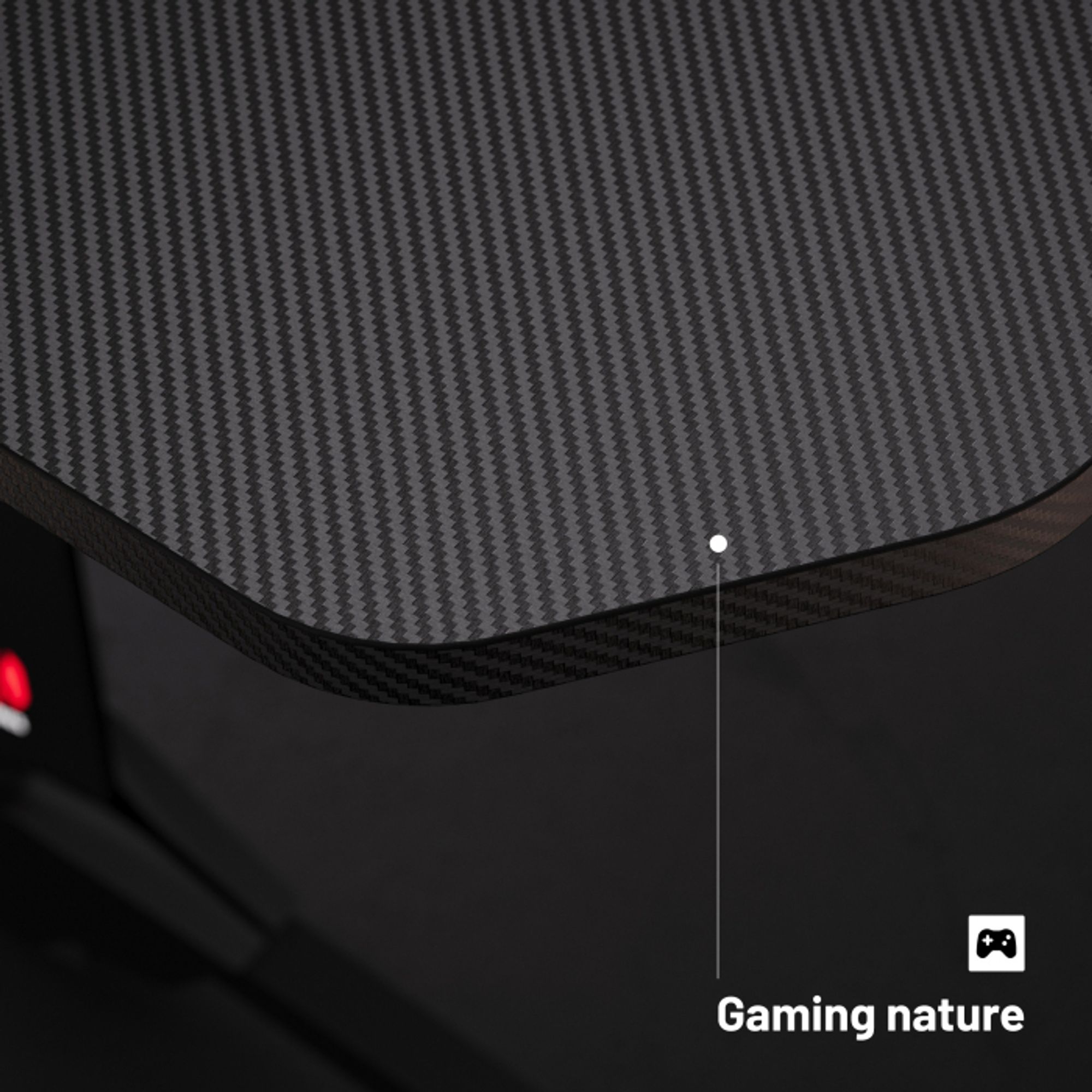 Diablo X-Mate 1600 Gaming Tisch Schreibtisch PC Computertisch Ergonomisch Carbon Tischplatte Kopfhörerhaken Getränkehalter (160 x 75 x 75 cm) Farbe: Schwarz