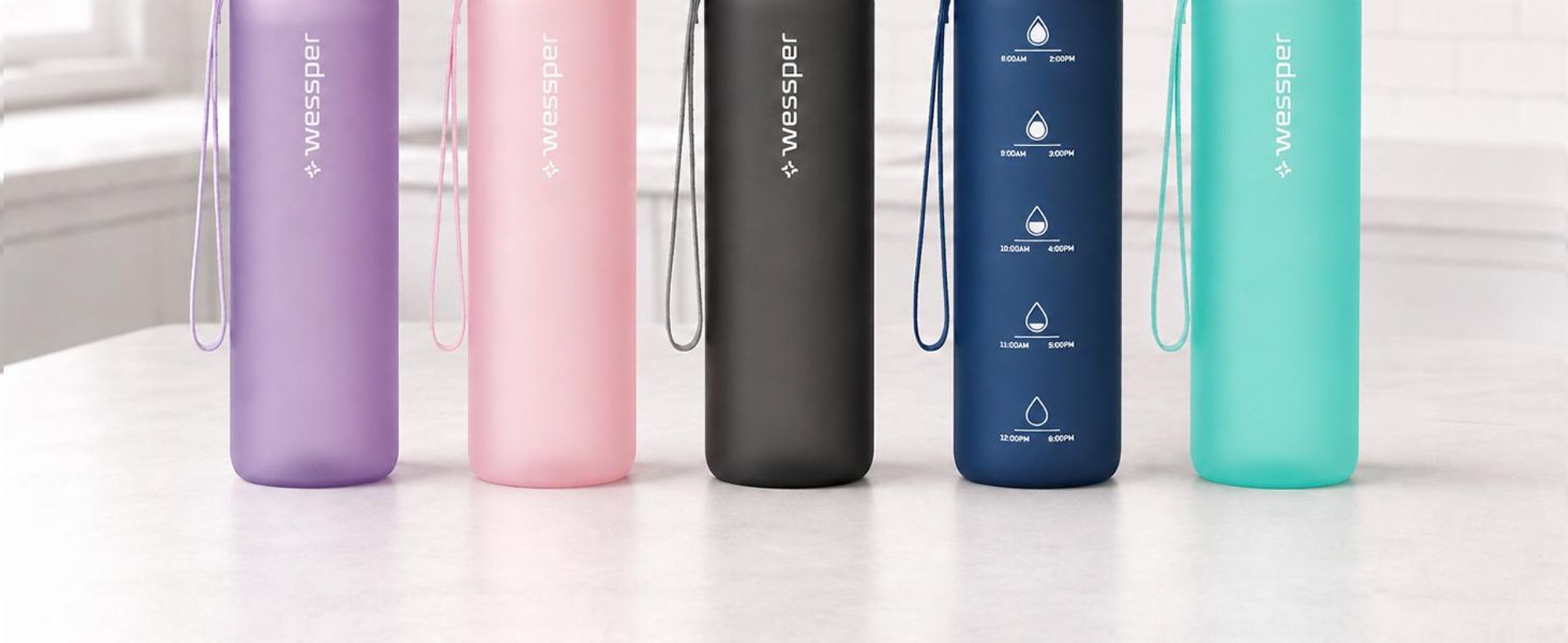 Wessper B4 Tritan Trinkflasche 1L mit Actitex™ Filter – BPA Free, Gray
