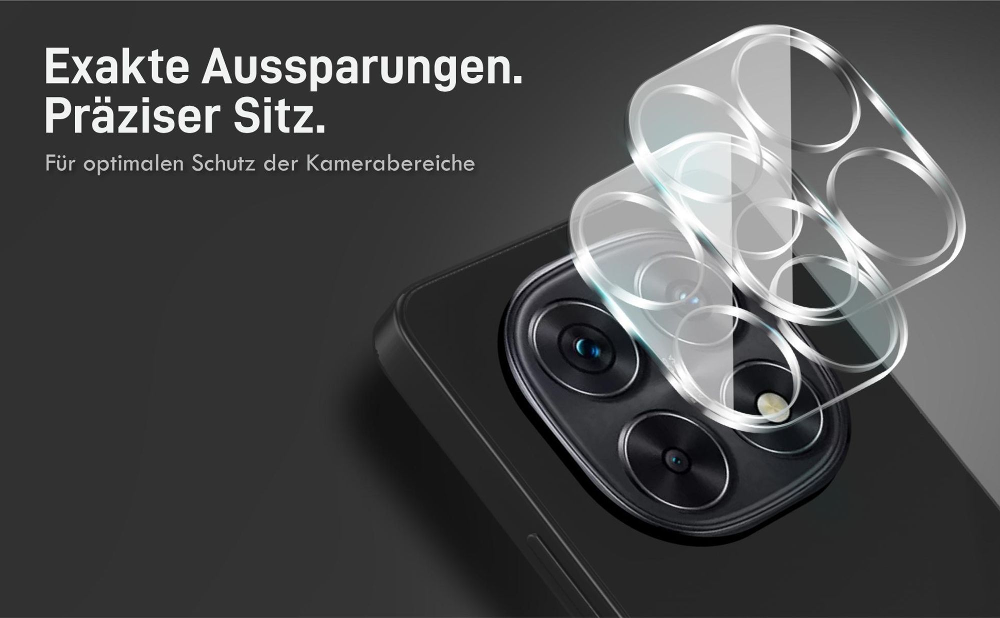 Viererpack Kamera und Displaygläser - Resistent gegen Fingerabdrücke