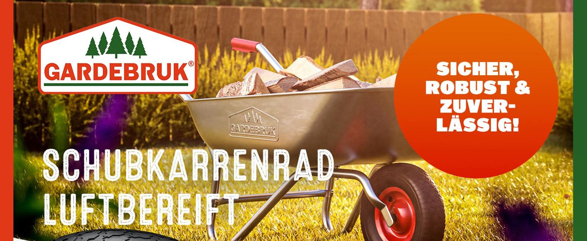 GARDEBRUK® Schubkarrenrad Luftbereifung