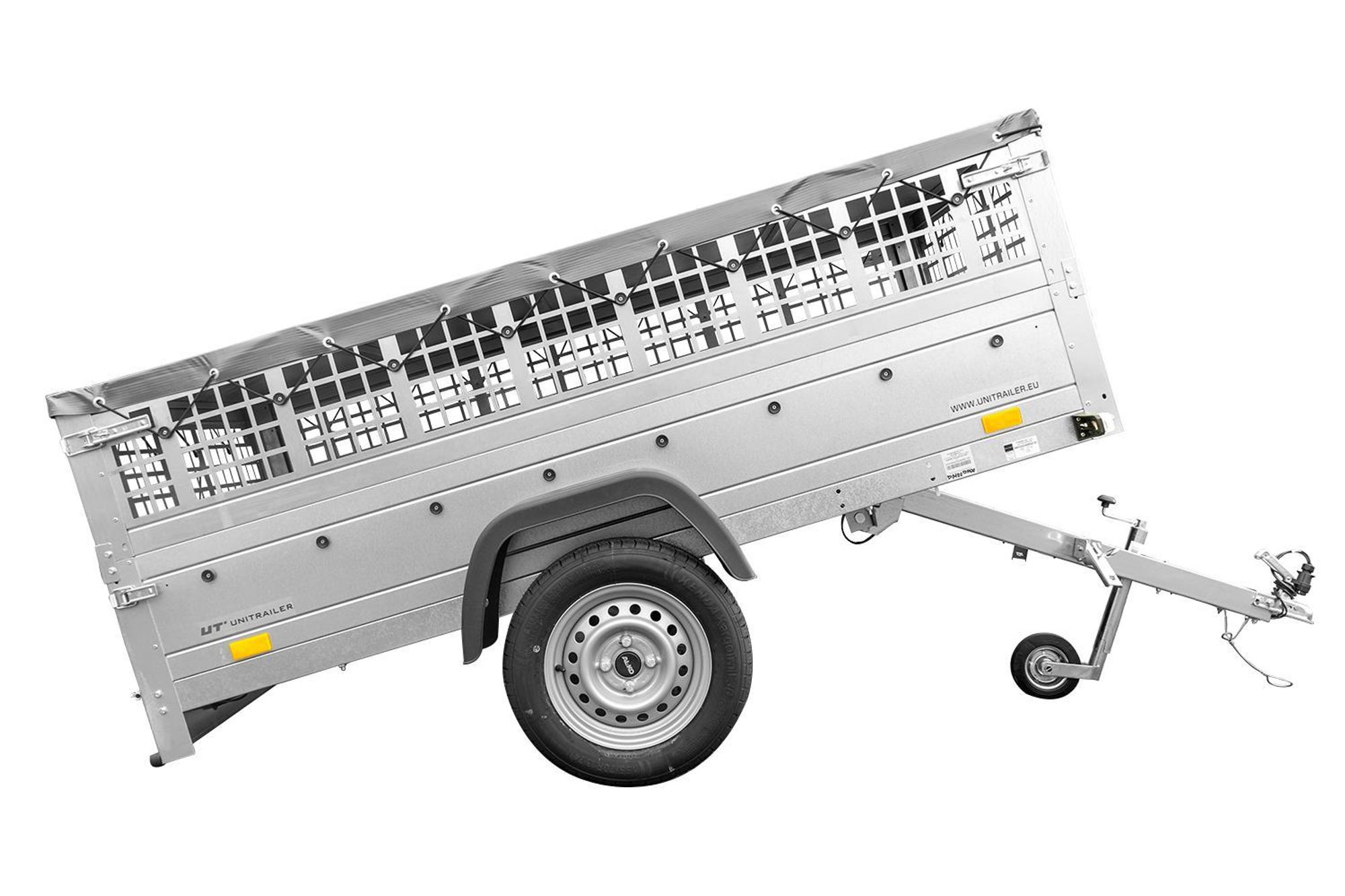 Pkw-Anhänger GARDEN TRAILER 230 KIPP mit Laubgitteraufsatz, Stützrad, Flachplane und Planenträgern