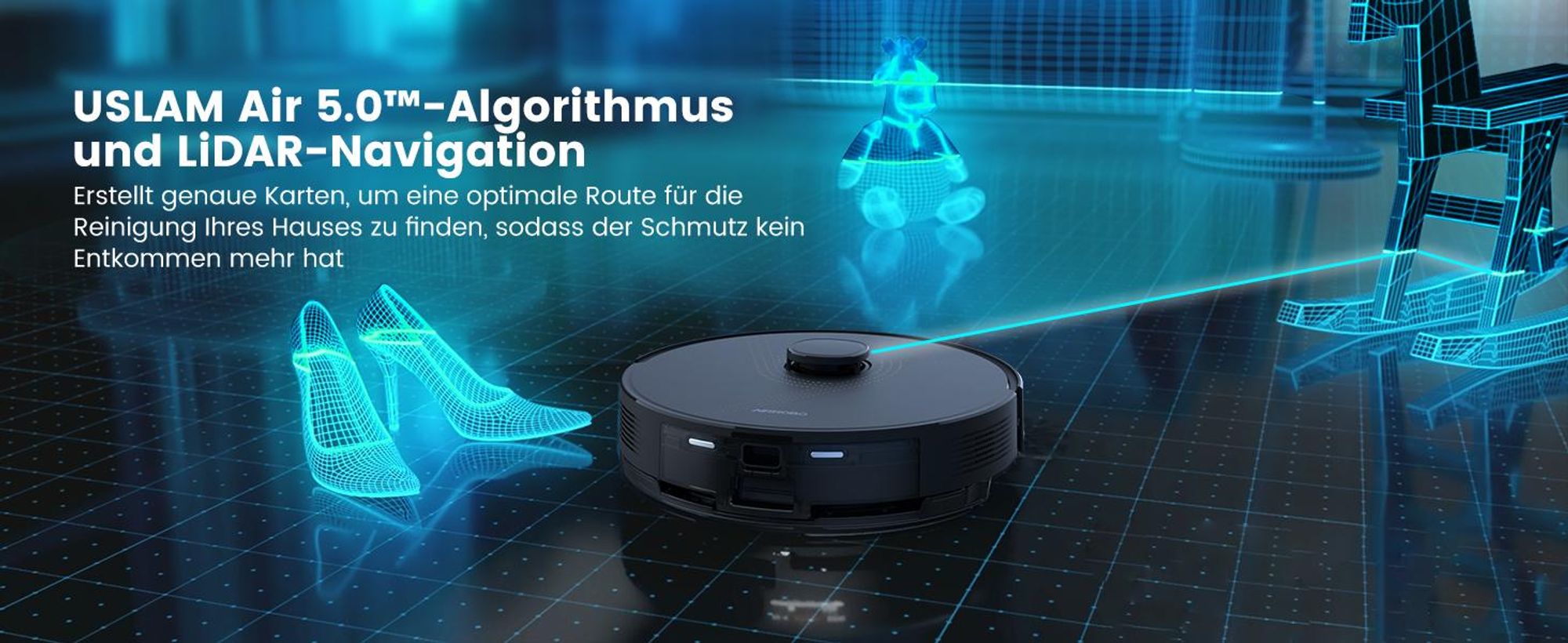 AIRROBO Nass-Trocken-Saugroboter L40 Plus Sauger und Wisch Staubsauger mit Wischfunktion Absaugstation, 5500Pa, 180min, 200m², 60 Tage freihändig